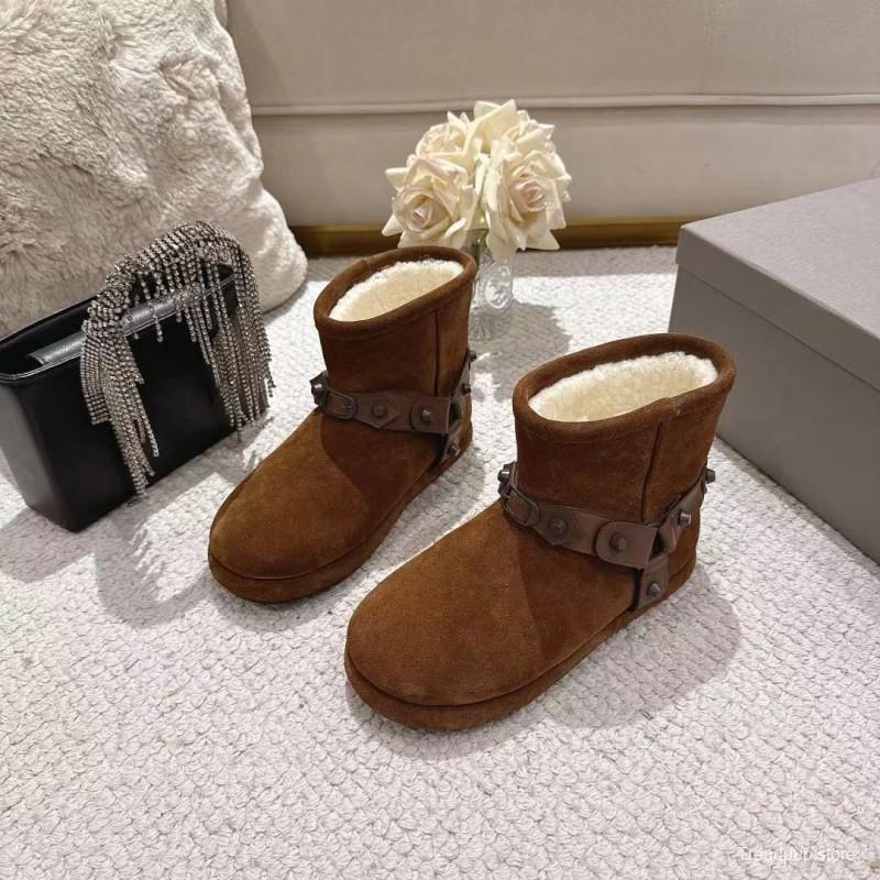 Balenciaga F022 Winter Wool Ankle Boots Snow Boots - F022