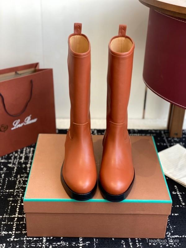 Brunello Cucinelli Classic Spring BC Calfskin High Top Thick Sole Riding Boots Long Boots - KFY00450