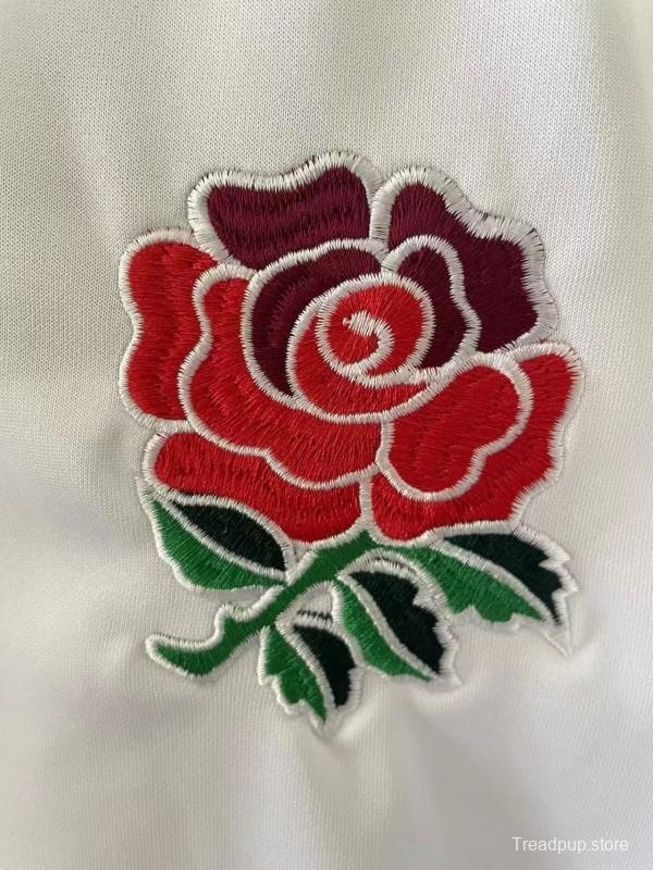 2025 England White with Diagonal Stripe Pattern Home Jersey