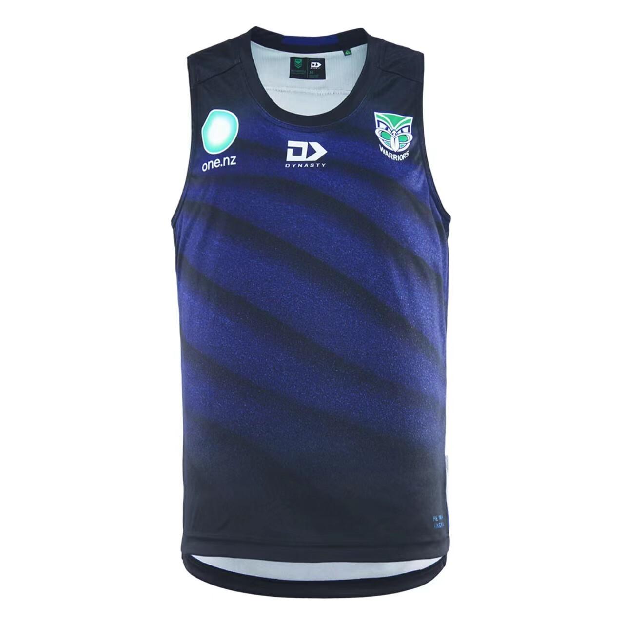 25/26 New Zealand Warriors Navy with Blue Gradient Diagonal Stripes Training Singlet
