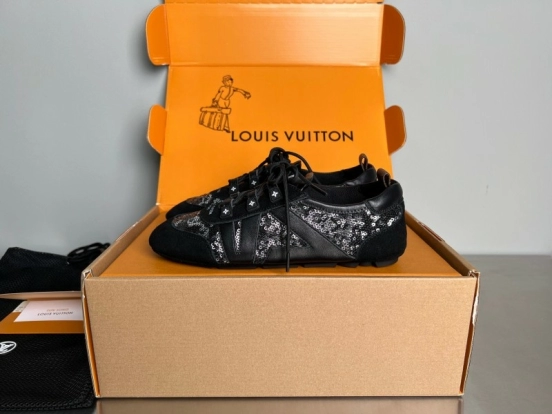 Lv Sneakerina 2025 SS Ballet Round Toe Lace-Up Low Top Lifestyle Casual Shoes - YC