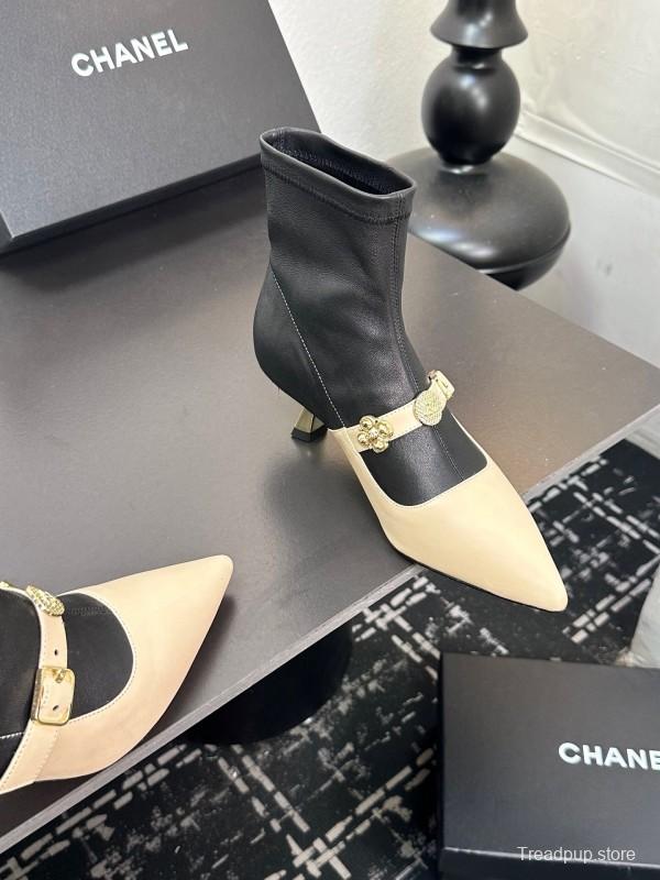 Chanel 2025/SS 24B Autumn Winter New High Heel Bow Sock Boots - LY00380