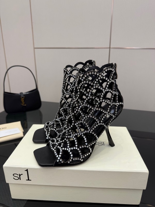 Sergio Rossi Mermaid Sandals 2025 SS Collection Fishnet High Heels - KFY00470