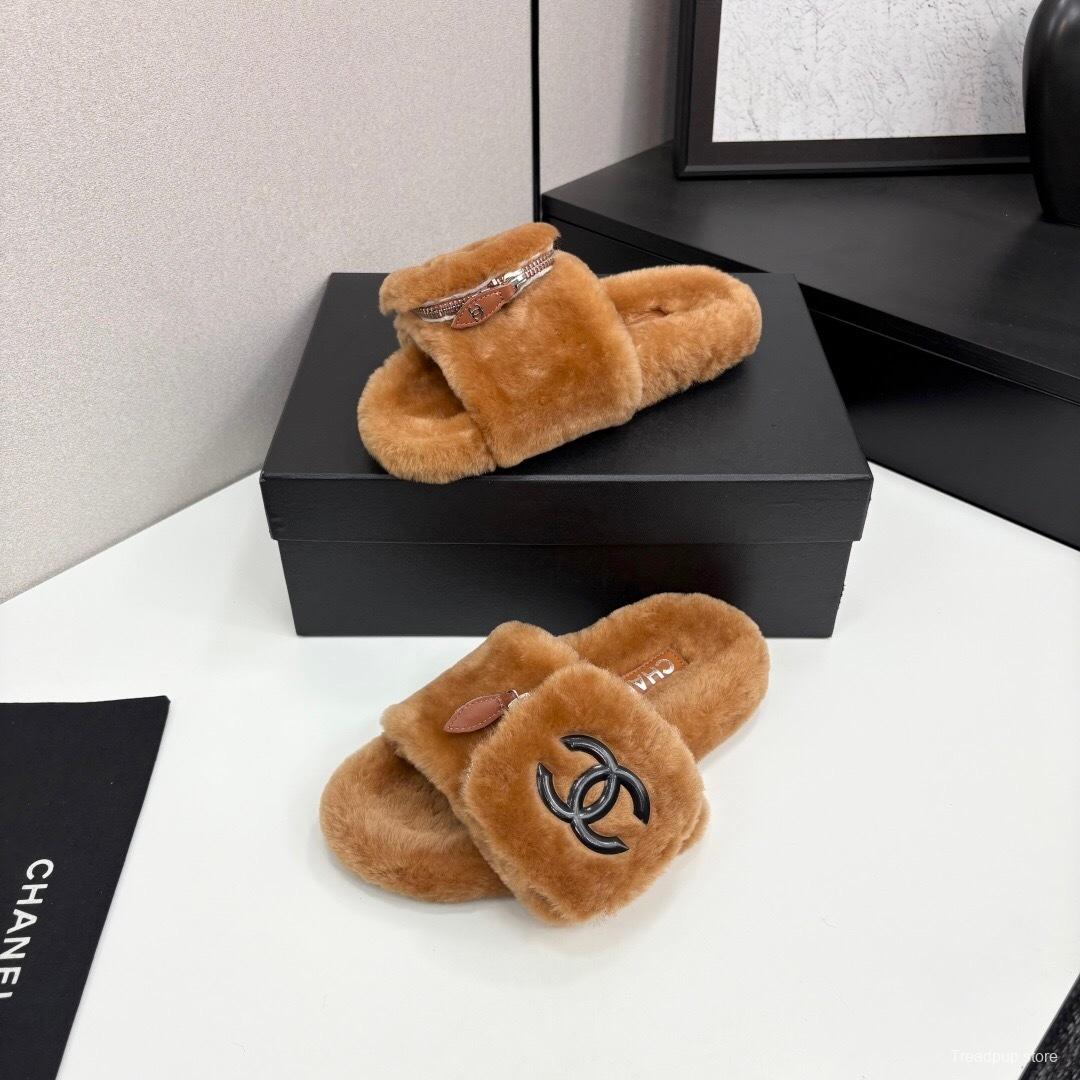 Chanel 2025 SS Latest Color Fur Slippers - LY00270