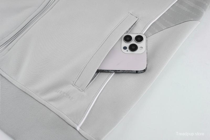 2025 Adidas Grey Full Zipper Jacket+Long Pants
