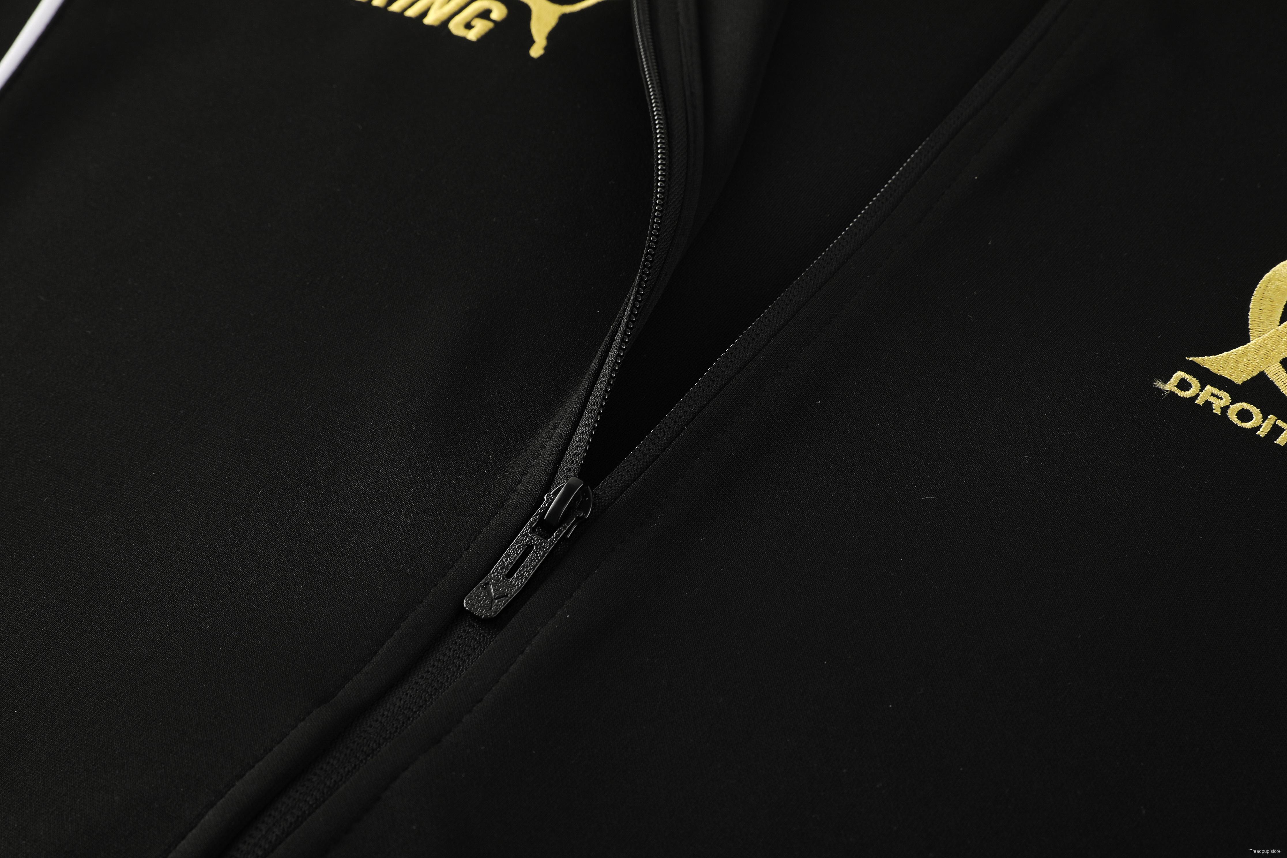 25/26 Olympique Marseille Black Full zipper Jacket Tracksuit+ long pants