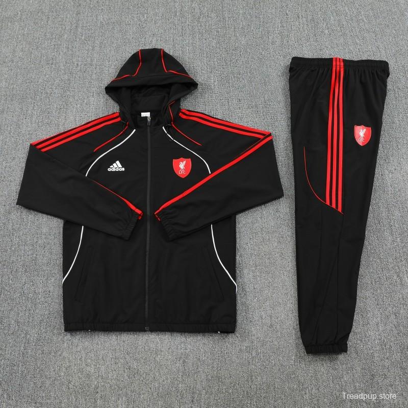 25/26 Liverpool Black Full zipper Jacket Tracksuit+ long pants