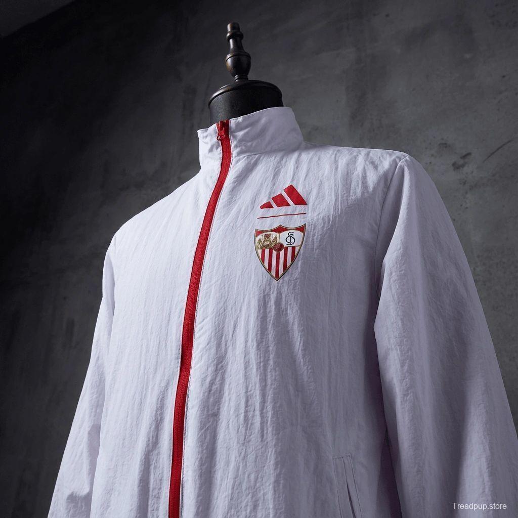 2026 Sevilla FC Red And White Reversible Full Zipper Jacket