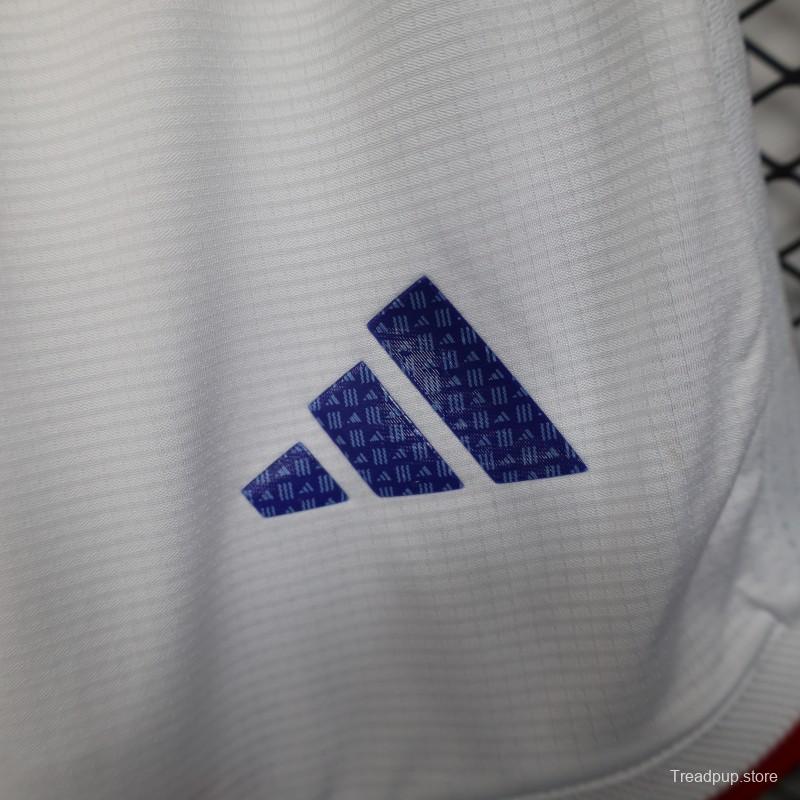 2026 Player Version Japan White with Navy Blue Stripes Shorts