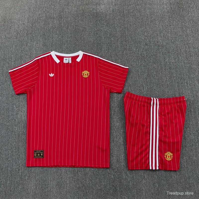 26/27  Manchester United Red Short Sleeve+Soccer Shorts