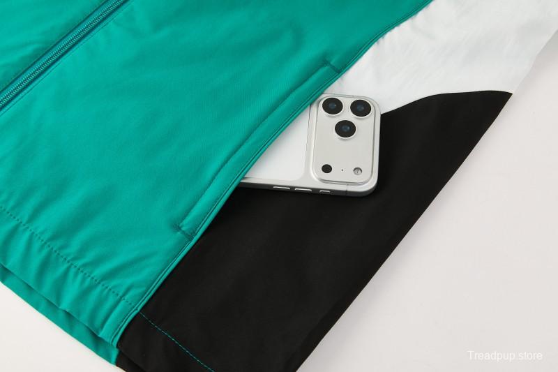 26/27 Liverpool Green Full Zipper Hooded Jacket Tracksuit + Black Long Pants