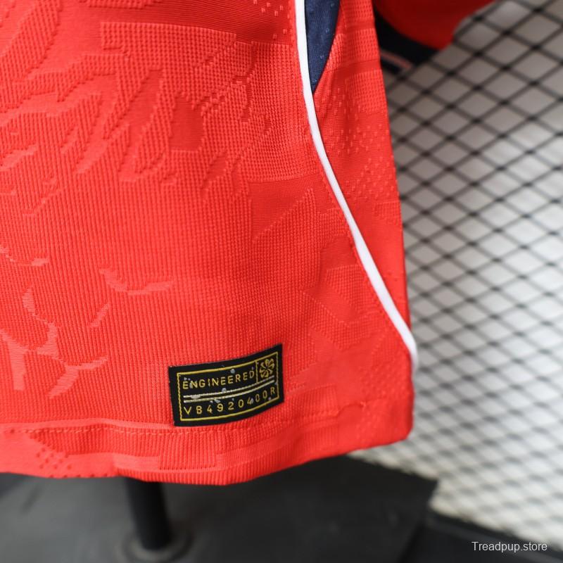 Player Version 26/27 England Away Red Long Sleeve Jersey