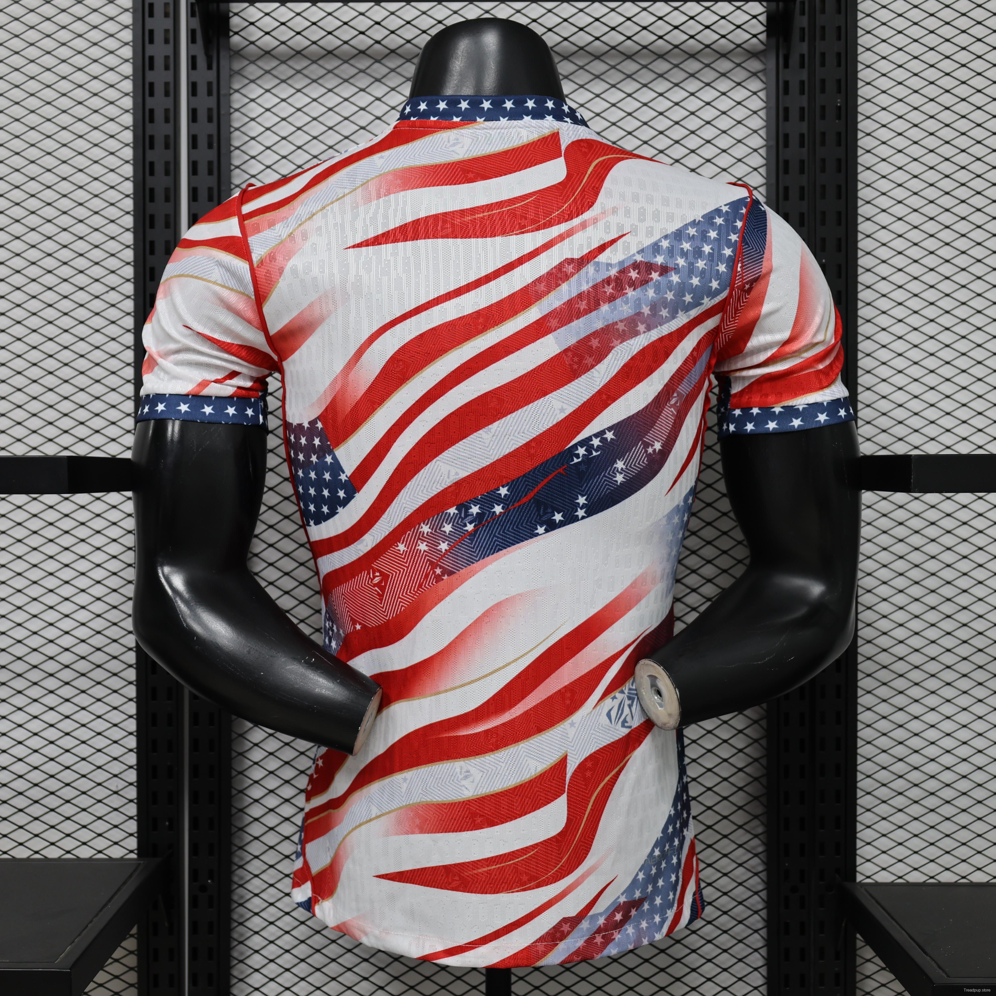 Player Version 2026 USA  Home White/Red/Blue American Flag Print Special Edition Jersey