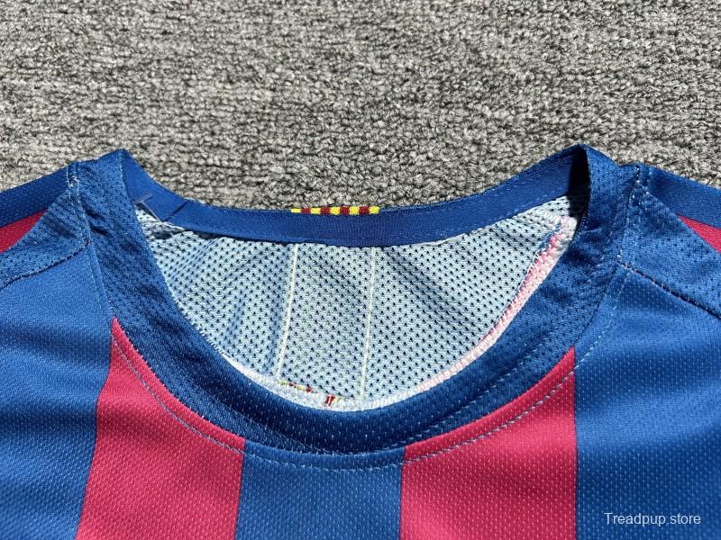 Retro Kids 05/06 Barcelona Home Long Sleeve UCL Jersey