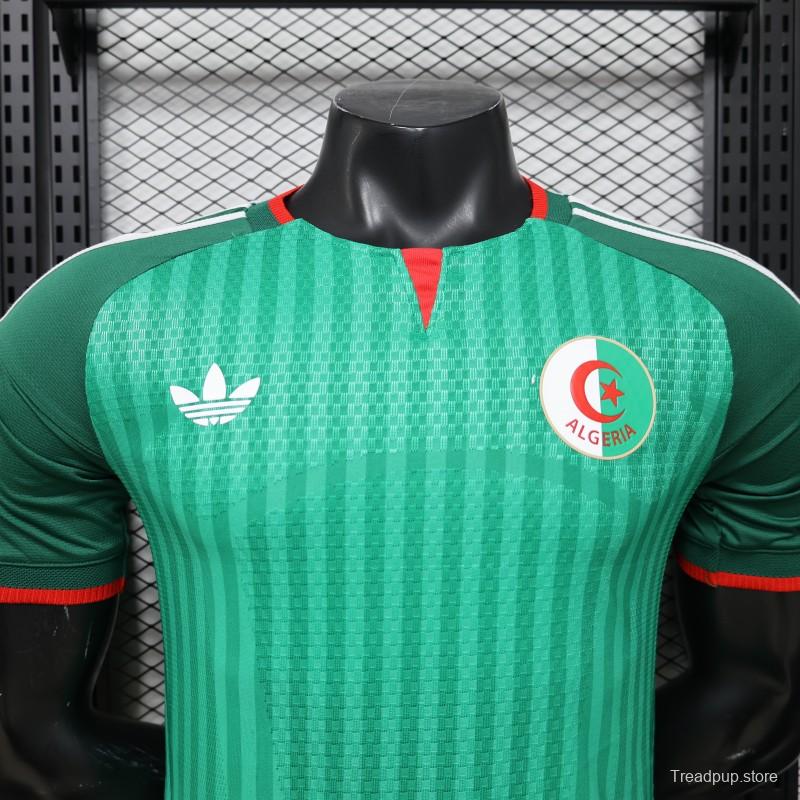 Player Version 26/27 Algeria Away Green with Tonal Vertical Stripe  Jersey