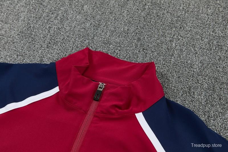 2026 England Red & Navy Blue Full Zipper Jacket Tracksuit + Long Pants