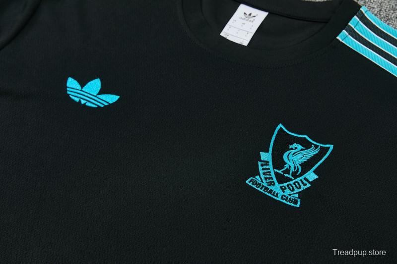 2026 Liverpool Black Short Sleeve Tracksuit + Long Pants