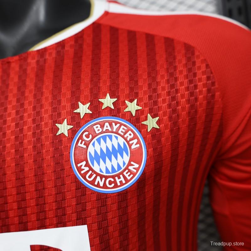 Player Version 26/27 FC Bayern Munich Red-on-Red Diagonal Stripe  Long Sleeve Jersey