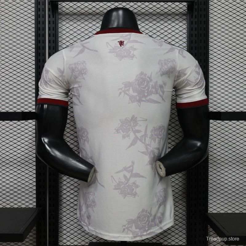 Player Version 26/27 Manchester United Away Grey White Rose   Special Edition Jersey