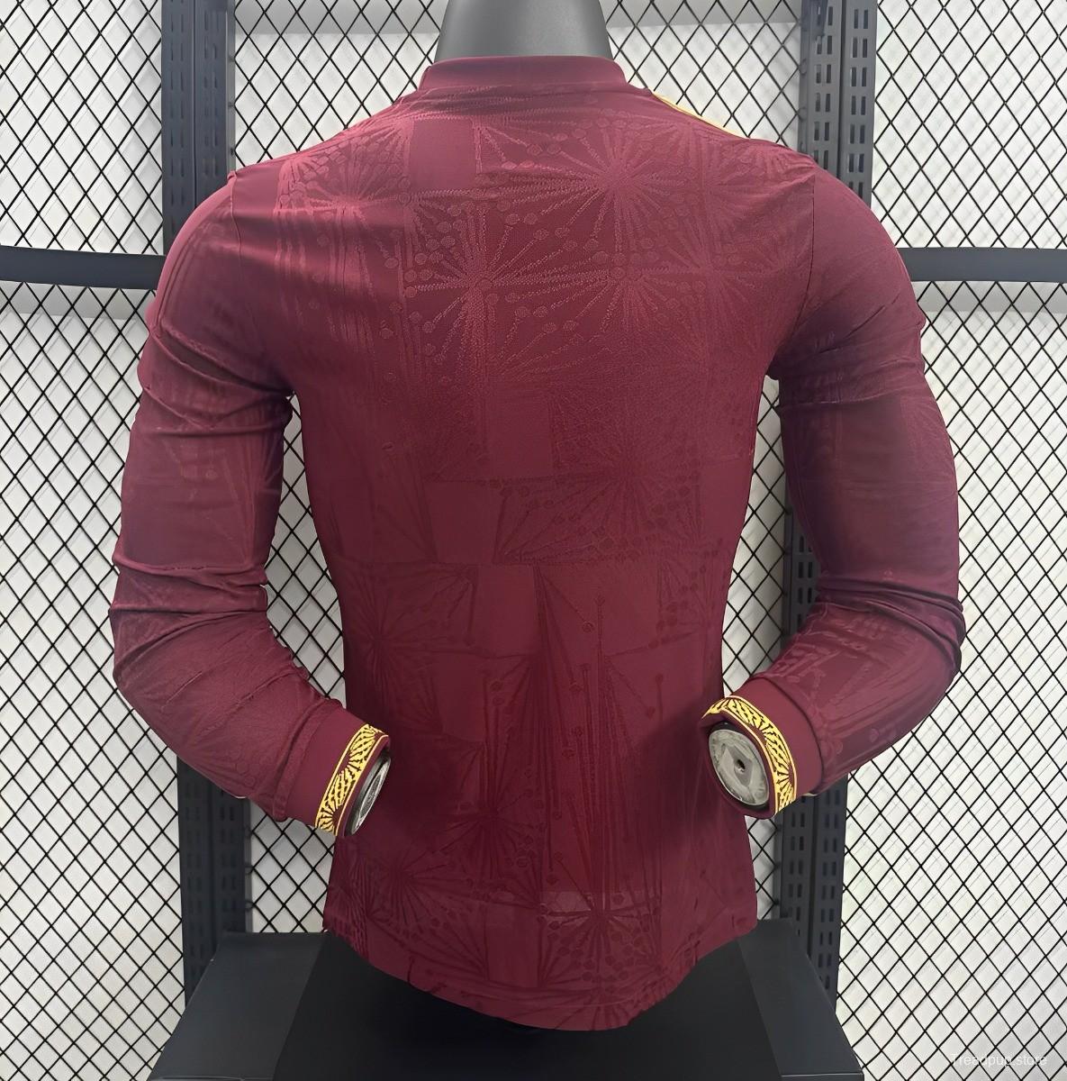 Player Version 2025 Mexico Gold Cup Wine Long Sleeve Jersey