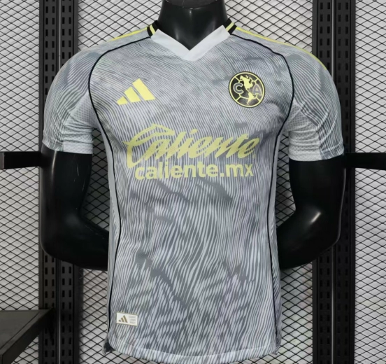 Player Version 25/26 Club America Grey with Diagonal Stripe Pattern Jersey