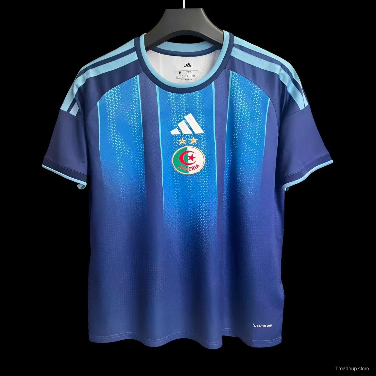 2026 Algeria Blue with Gradient Pattern Pre-Match Jersey