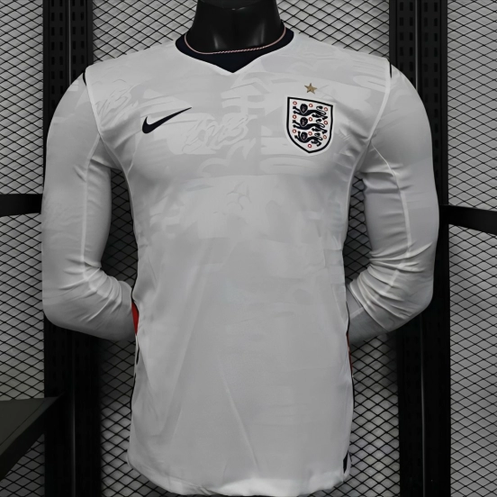 25/26 Player Version  England Home Long Sleeve Jersey